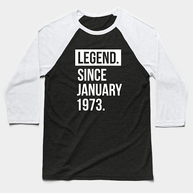 1973 January 46 years old birthday Baseball T-Shirt by hoopoe